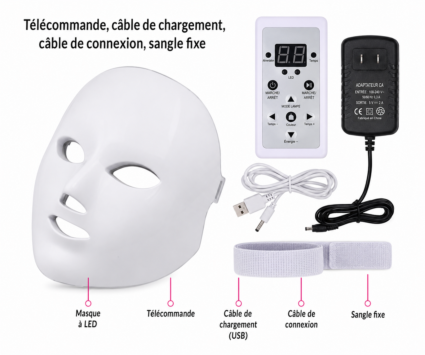 Masque LED Beauté & Rajeunissement Facial - LumiGlow™
